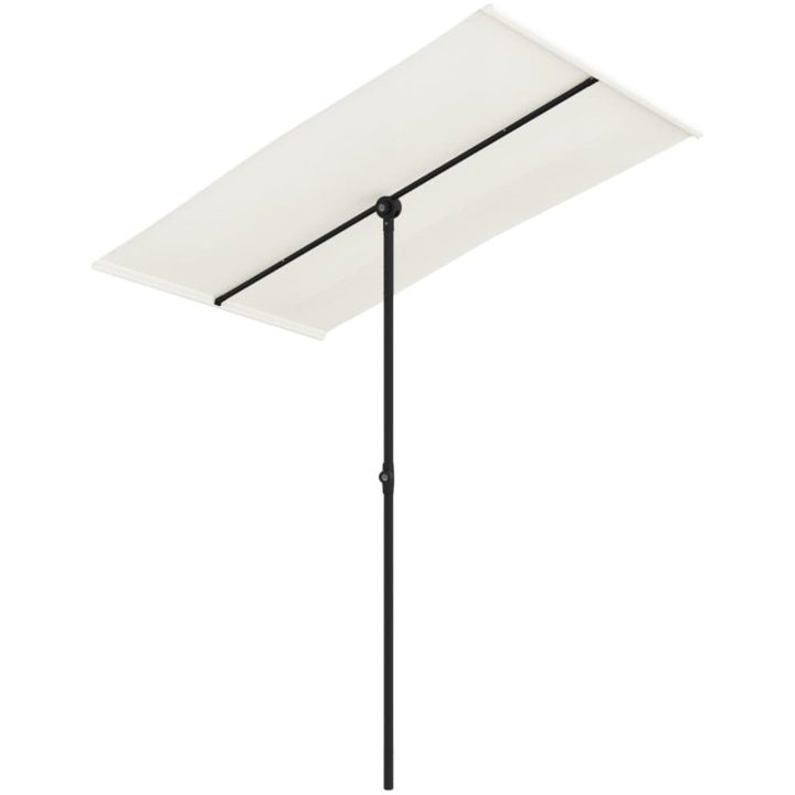 Trädgårdsparasoll med aluminiumstång sandvit vidaXL 180 x 110 cm – bild 2