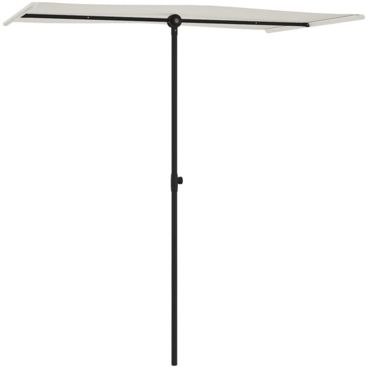 Trädgårdsparasoll med aluminiumstång sandvit vidaXL 180 x 110 cm – bild 3