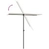 Trädgårdsparasoll med aluminiumstång sandvit vidaXL 180 x 110 cm – miniatyr 6