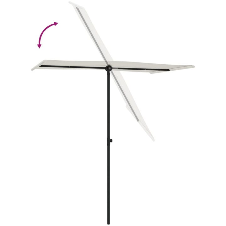 Trädgårdsparasoll med aluminiumstång sandvit vidaXL 180 x 110 cm – bild 6