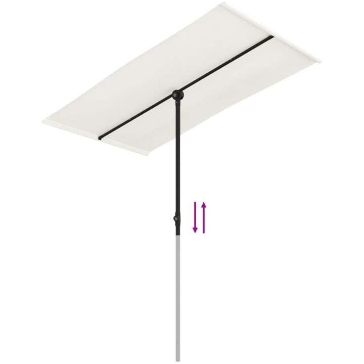 Trädgårdsparasoll med aluminiumstång sandvit vidaXL 180 x 110 cm – bild 7