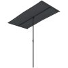 Trädgårdsparasoll med aluminiumstång svart vidaXL 180 x 110 cm – miniatyr 2
