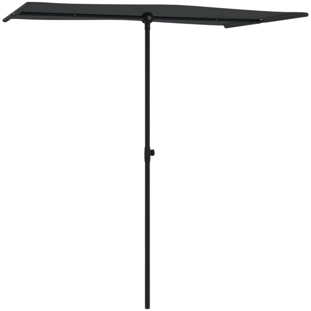 Trädgårdsparasoll med aluminiumstång svart vidaXL 180 x 110 cm – bild 3