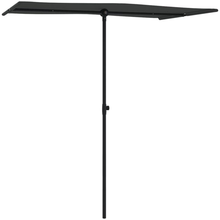 Trädgårdsparasoll med aluminiumstång svart vidaXL 180 x 110 cm – bild 3
