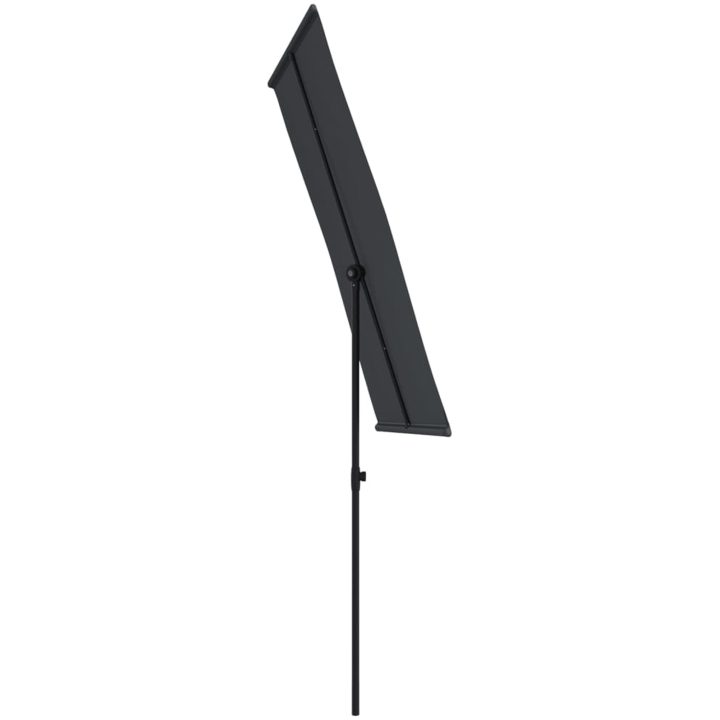 Trädgårdsparasoll med aluminiumstång svart vidaXL 180 x 110 cm – bild 5