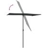 Trädgårdsparasoll med aluminiumstång svart vidaXL 180 x 110 cm – miniatyr 6