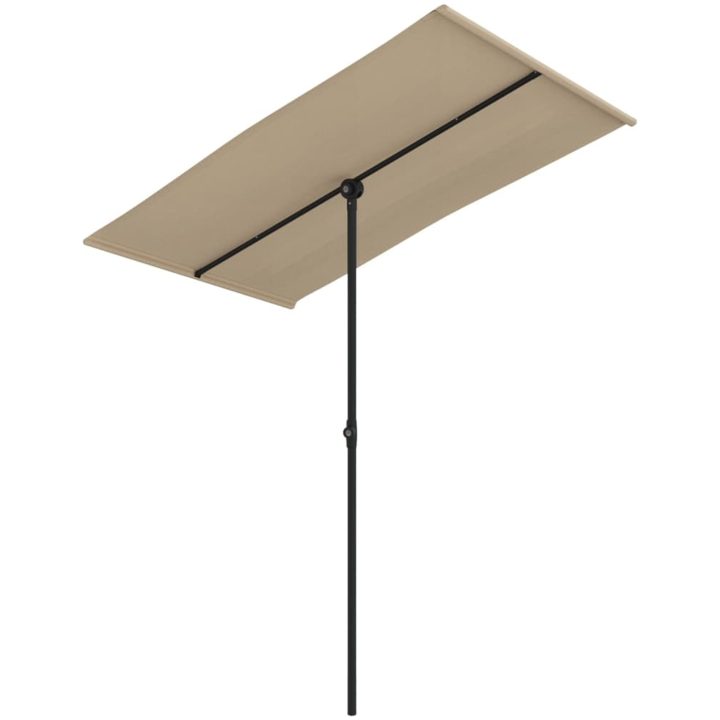 Trädgårdsparasoll med aluminiumstång taupe vidaXL 180 x 110 cm – bild 2