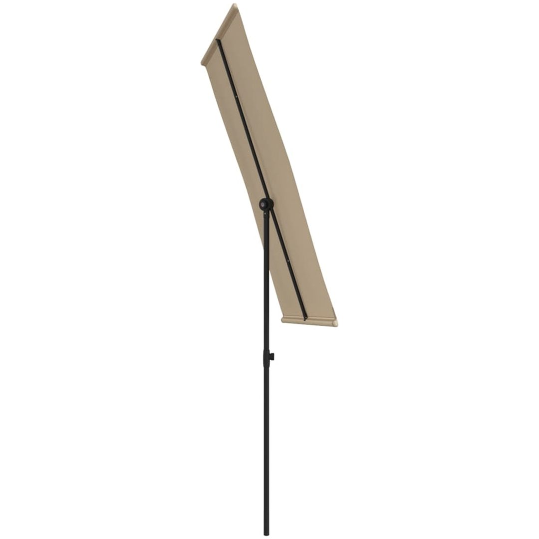 Trädgårdsparasoll med aluminiumstång taupe vidaXL 180 x 110 cm – bild 5