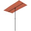 Trädgårdsparasoll med aluminiumstång terrakotta vidaXL 180 x 110 cm – miniatyr 2