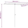 Trädgårdsparasoll med aluminiumstång terrakotta vidaXL 180 x 110 cm – miniatyr 11