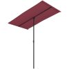 Trädgårdsparasoll med aluminiumstång vinröd vidaXL 180 x 110 cm – miniatyr 2