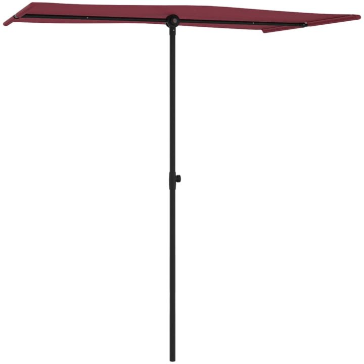 Trädgårdsparasoll med aluminiumstång vinröd vidaXL 180 x 110 cm – bild 3