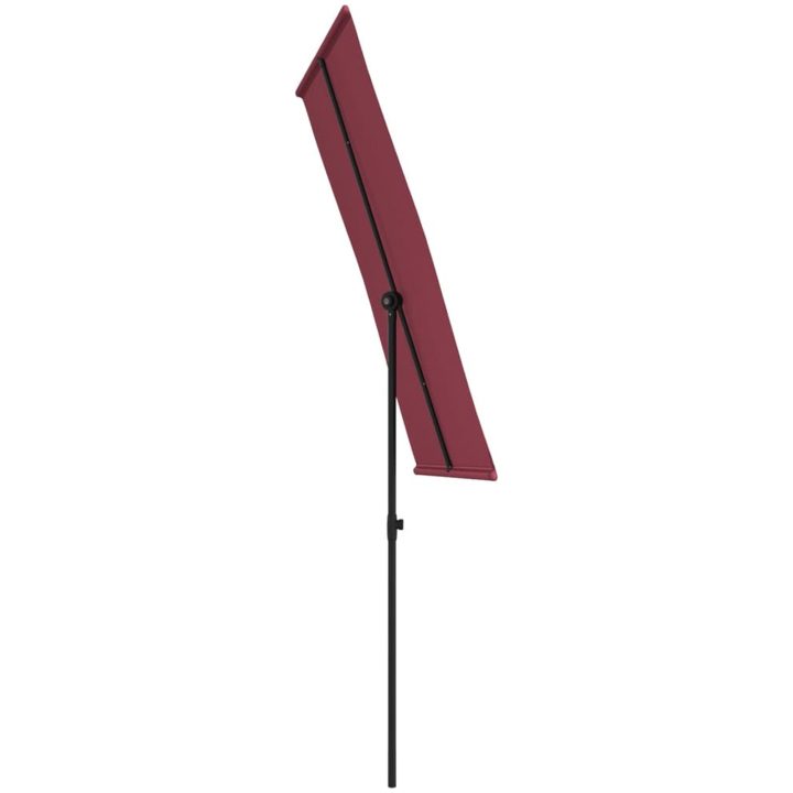 Trädgårdsparasoll med aluminiumstång vinröd vidaXL 180 x 110 cm – bild 5