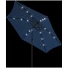 Trädgårdsparasoll med LED-lampor och stålstång 300 cm azur vidaXL – miniatyr 5