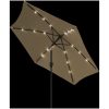 Trädgårdsparasoll med LED-lampor och stålstång 300 cm taupe vidaXL – miniatyr 4