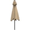 Trädgårdsparasoll med LED-lampor och stålstång 300 cm taupe vidaXL – miniatyr 5