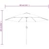 Trädgårdsparasoll med LED-lampor och stålstång 300 cm taupe vidaXL – miniatyr 9