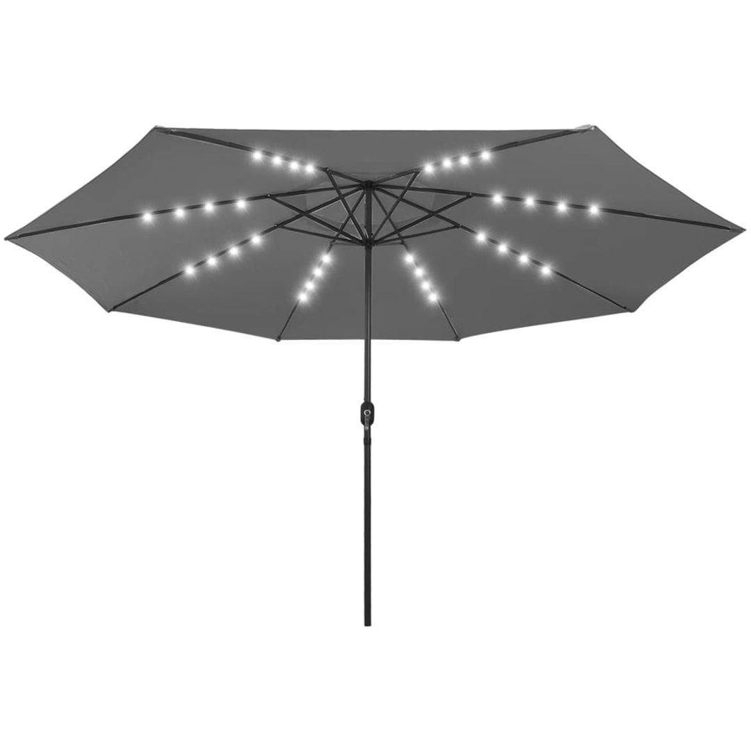 Trädgårdsparasoll med LEDs 400 cm antracit vidaXL – bild 2