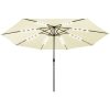 Trädgårdsparasoll med LEDs 400 cm sand vidaXL – miniatyr 2