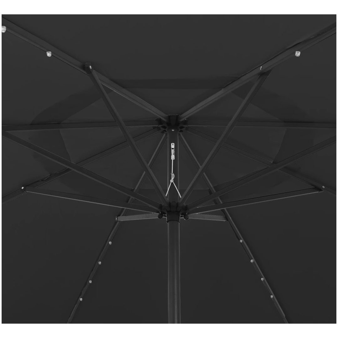 Trädgårdsparasoll med LEDs 400 cm svart vidaXL – bild 4