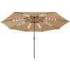 Trädgårdsparasoll med LEDs 400 cm taupe vidaXL – miniatyr 2