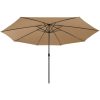 Trädgårdsparasoll med LEDs 400 cm taupe vidaXL – miniatyr 3