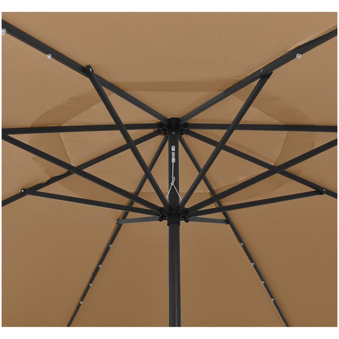 Trädgårdsparasoll med LEDs 400 cm taupe vidaXL – bild 4
