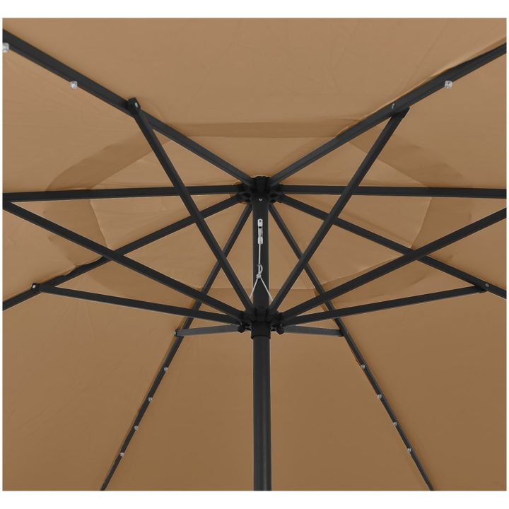 Trädgårdsparasoll med LEDs 400 cm taupe vidaXL – bild 4