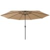 Trädgårdsparasoll med LEDs 400 cm taupe vidaXL – miniatyr 1