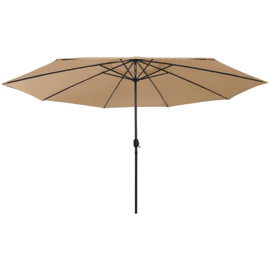 Trädgårdsparasoll med LEDs 400 cm taupe vidaXL