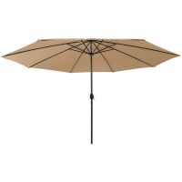 Trädgårdsparasoll med LEDs 400 cm taupe vidaXL