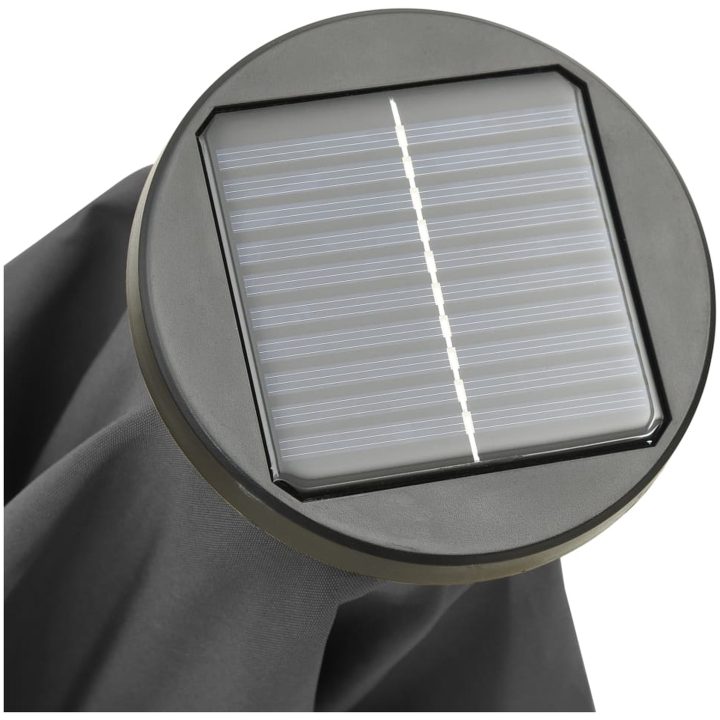 Trädgårdsparasoll med LEDs antracit 200x211 cm aluminium vidaXL – bild 8