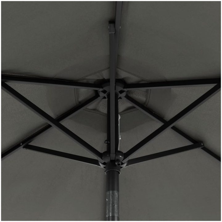 Trädgårdsparasoll med LEDs och stålstång antracit 225x225x212cm vidaXL – bild 12