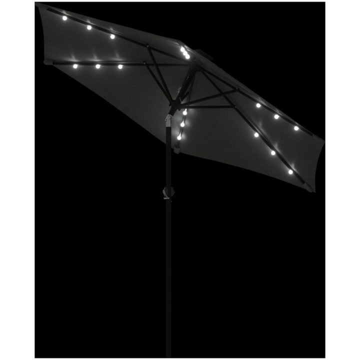 Trädgårdsparasoll med LEDs och stålstång antracit 225x225x212cm vidaXL – bild 8