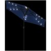 Trädgårdsparasoll med LEDs och stålstång azurblå 225x225x212cm vidaXL – miniatyr 8