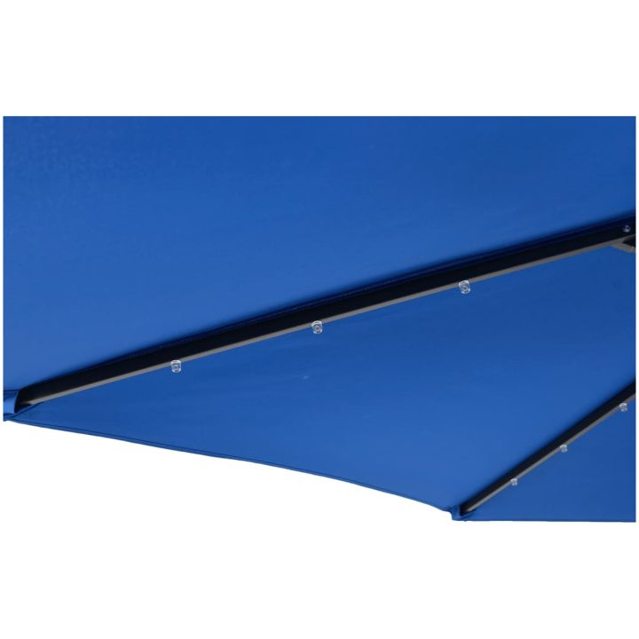 Trädgårdsparasoll med LEDs och stålstång azurblå 225x225x212cm vidaXL – bild 10