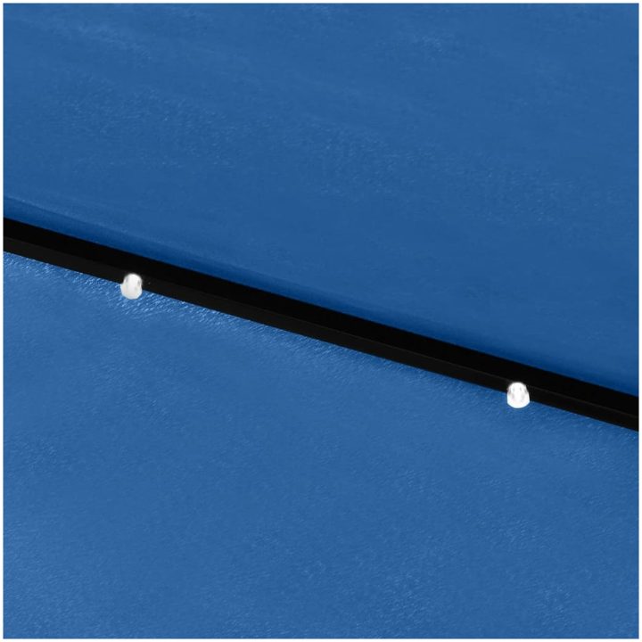 Trädgårdsparasoll med LEDs och stålstång azurblå 2x3 m vidaXL – bild 10