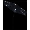 Trädgårdsparasoll med LEDs och stålstång svart 225x225x212cm vidaXL – miniatyr 8