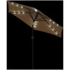Trädgårdsparasoll med LEDs och stålstång taupe 225x225x212cm vidaXL – miniatyr 8