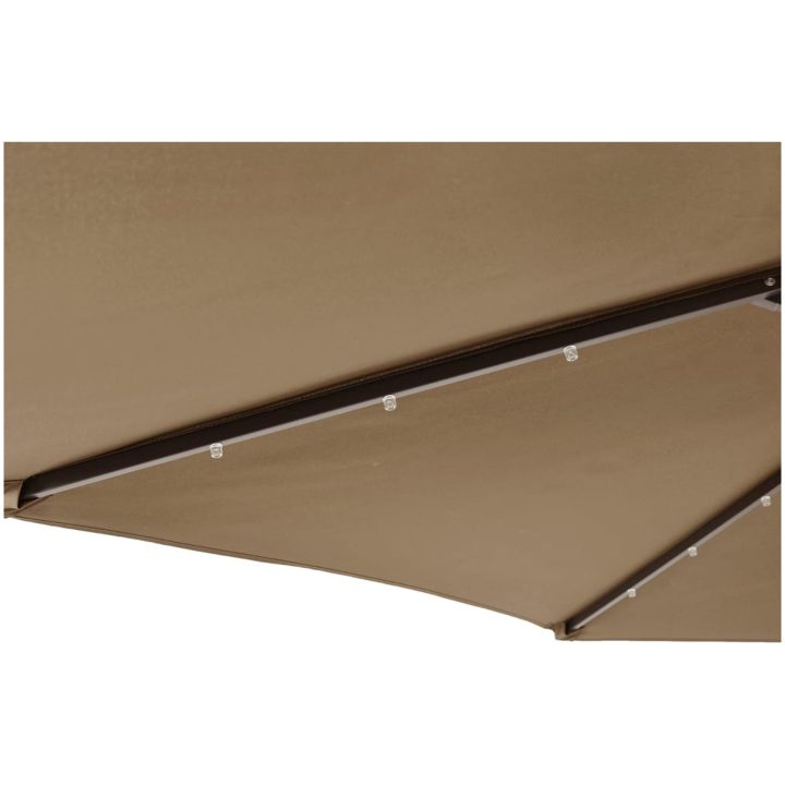 Trädgårdsparasoll med LEDs och stålstång taupe 225x225x212cm vidaXL – bild 10
