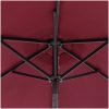 Trädgårdsparasoll med LEDs och stålstång vinröd 225x225x212cm vidaXL – miniatyr 12