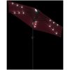 Trädgårdsparasoll med LEDs och stålstång vinröd 225x225x212cm vidaXL – miniatyr 8