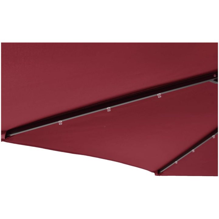 Trädgårdsparasoll med LEDs och stålstång vinröd 225x225x212cm vidaXL – bild 10