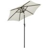 Trädgårdsparasoll med LEDs sand 200x211 cm aluminium vidaXL – miniatyr 4