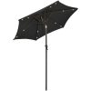 Trädgårdsparasoll med LEDs svart 200x211 cm aluminium vidaXL – miniatyr 2