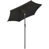 Trädgårdsparasoll med LEDs svart 200x211 cm aluminium vidaXL – miniatyr 4