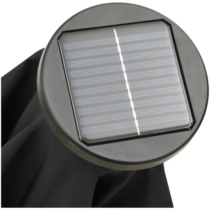 Trädgårdsparasoll med LEDs svart 200x211 cm aluminium vidaXL – bild 8
