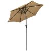 Trädgårdsparasoll med LEDs taupe 200x211 cm aluminium vidaXL – miniatyr 2