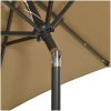 Trädgårdsparasoll med LEDs taupe 200x211 cm aluminium vidaXL – miniatyr 6