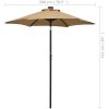 Trädgårdsparasoll med LEDs taupe 200x211 cm aluminium vidaXL – miniatyr 9